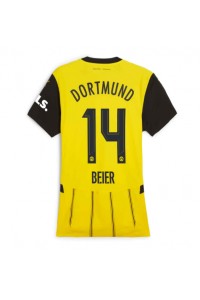 Borussia Dortmund Maximilian Beier #14 Fotballdrakt Hjemme Klær Dame 2024-25 Korte ermer